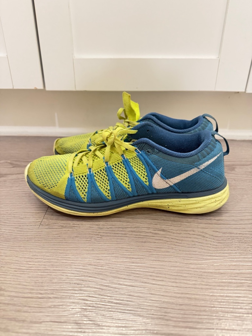 Nike Flyknit Lunar 2 - Volt/White & Blue Glow